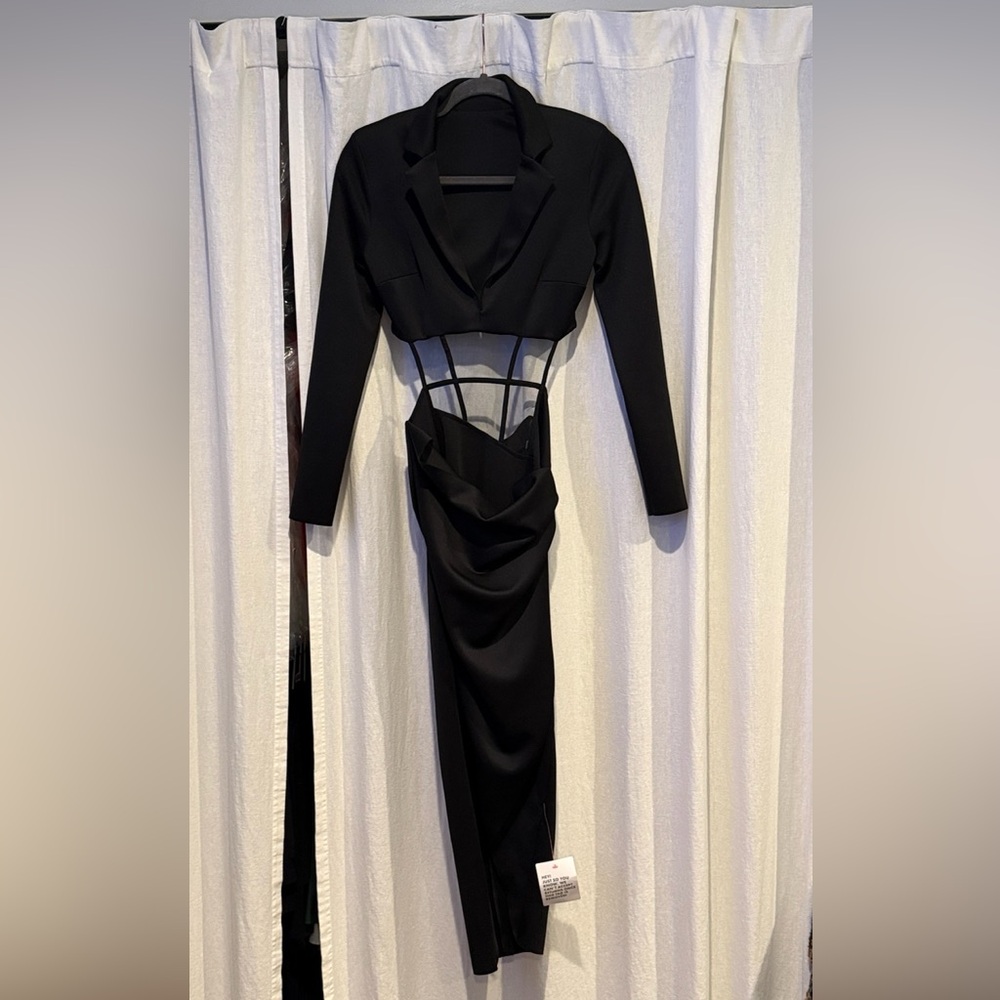 NWT, ASOS DESIGN corset 2 piece tux dress in black, size 2 - Picture 2 of 4